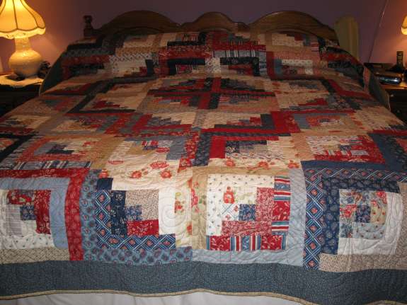 Patriotic King or Queen size Quilt. 450.00